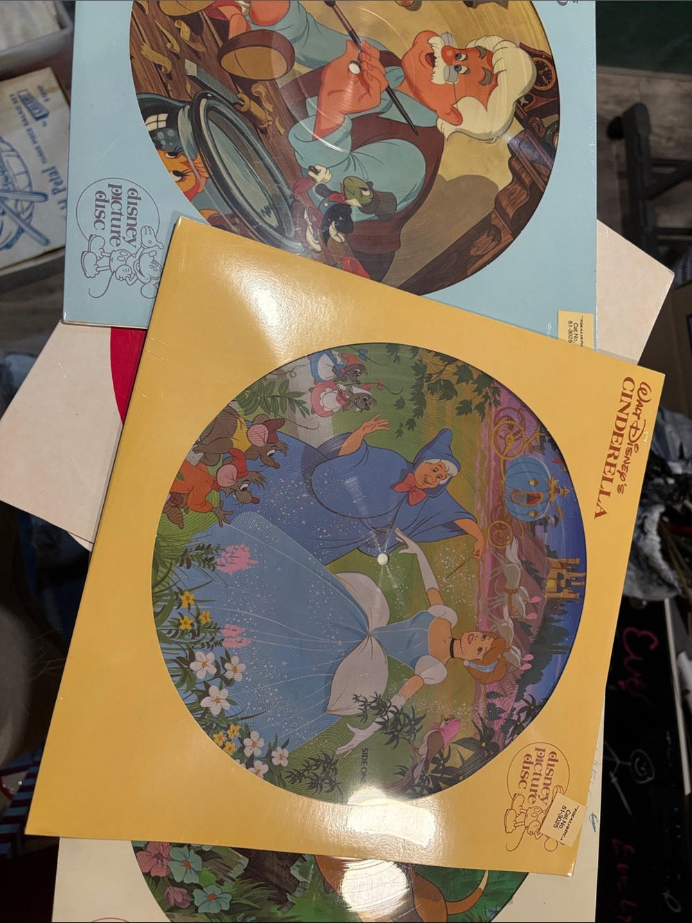 Set of five Disney and strawberry shortcake records